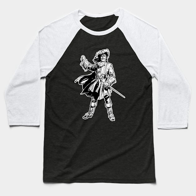 pirate captain with sword Baseball T-Shirt by Marccelus